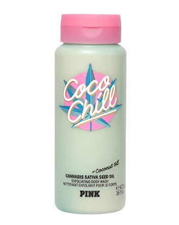 Victoria's Secret Pink Coco Chill gel de baño exfoliante, 16 oz