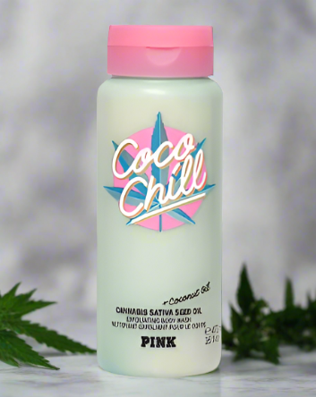 Victoria's Secret Pink Coco Chill gel de baño exfoliante, 16 oz