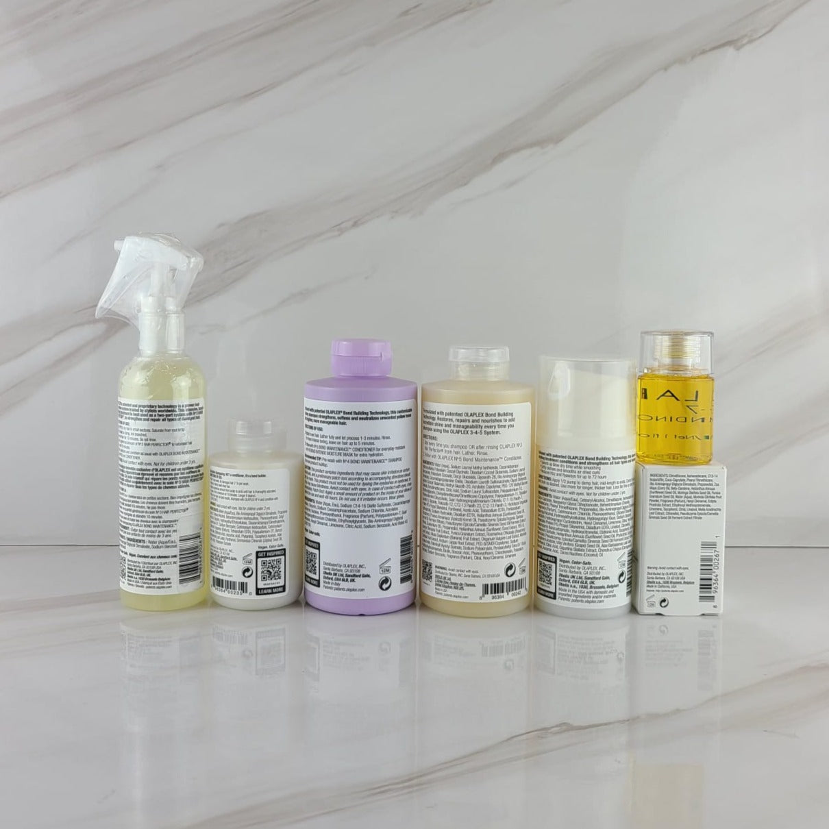 OLAPLEX No. 0, 3, 4P, 4, 6 y 7 TRATAMIENTO PARA EL CABELLO Juego de 6 piezas