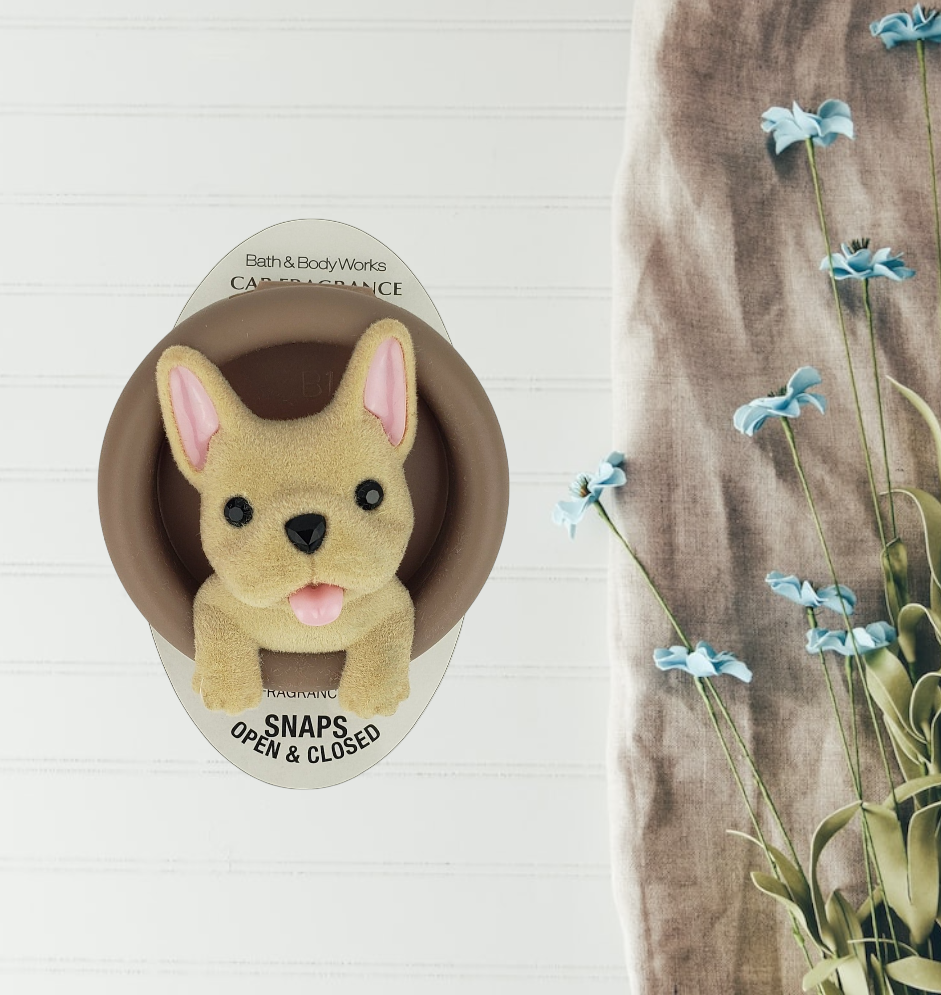 Bath & Body Works French Bulldog Visor Clip Car Fragrance Holder