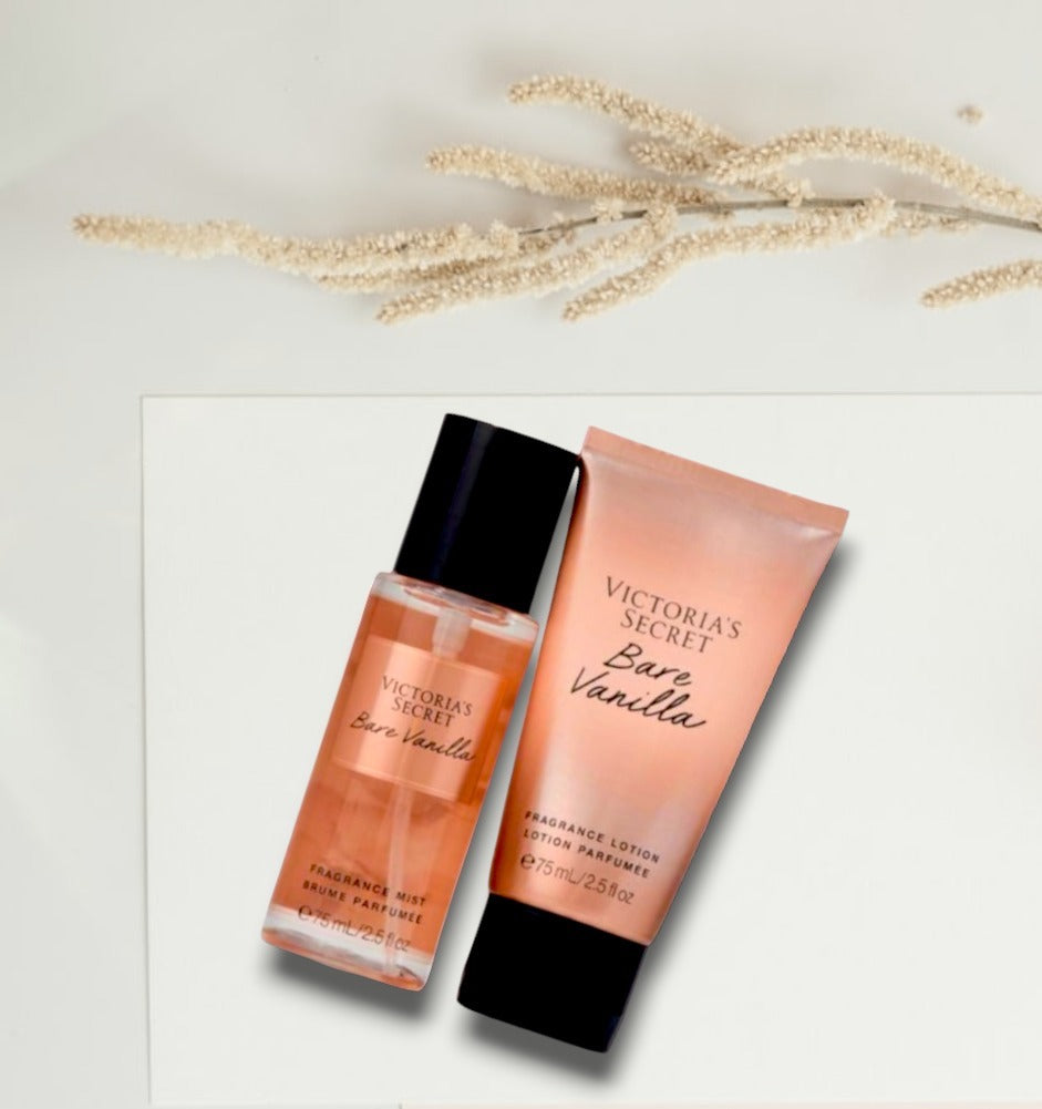 Set de regalo de loción y bruma con fragancia de vainilla Bare de Victoria's Secret, 2 piezas