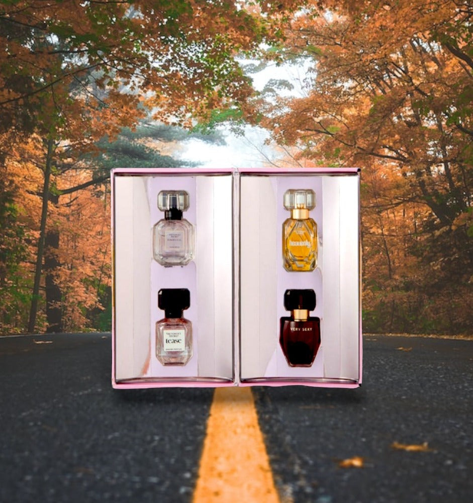 Victoria's Secret Deluxe Fragrance Collection Mini-perfume, juego de 4 piezas