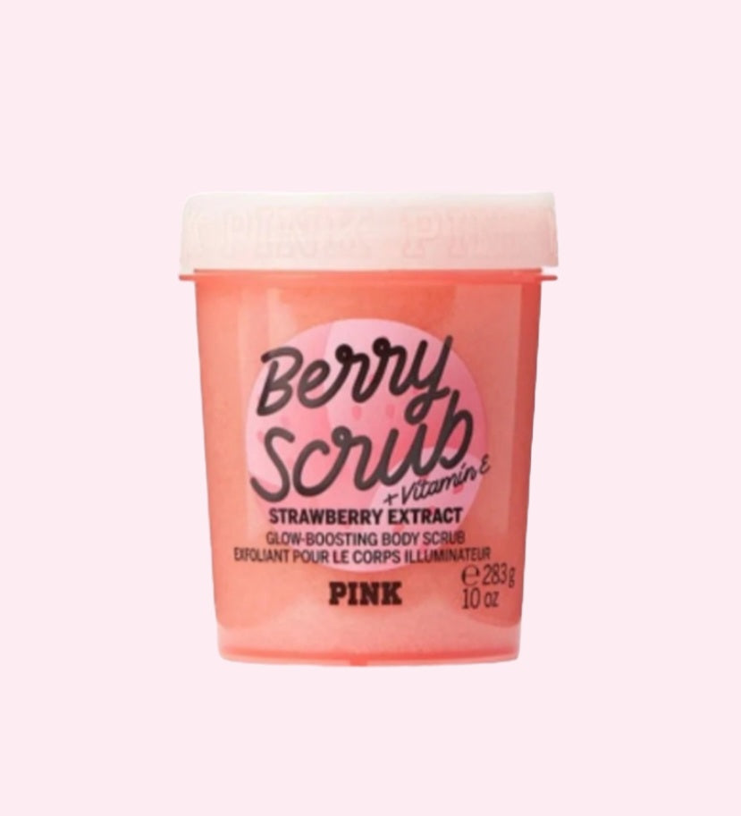 Victoria's Secret Pink Berry Scrub exfoliante corporal potenciador del brillo, 10 oz