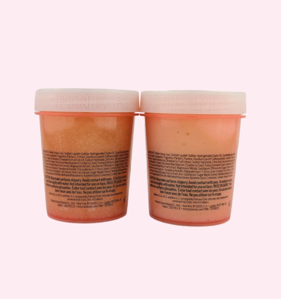 Victoria's Secret Pink Berry Scrub exfoliante corporal potenciador de brillo, juego de 2 piezas