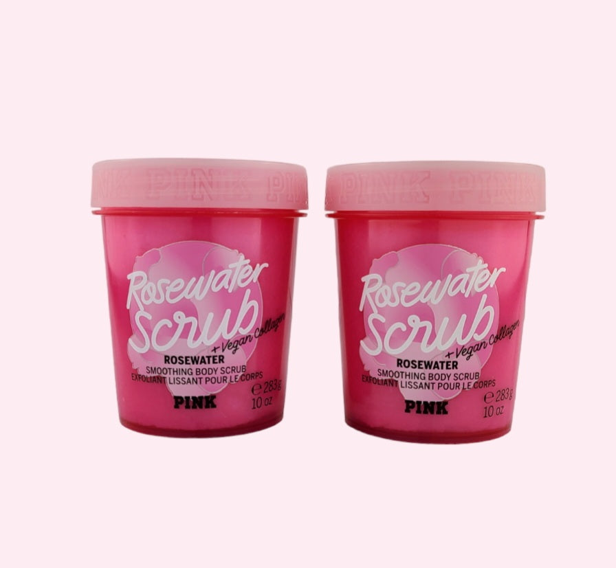 Victoria's Secret Rosewater Scrub exfoliante corporal suavizante, juego de 2 piezas