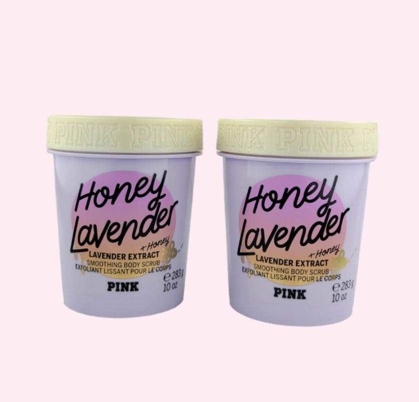 Victoria's Secret Honey Lavender exfoliante corporal suavizante, juego de 2 piezas