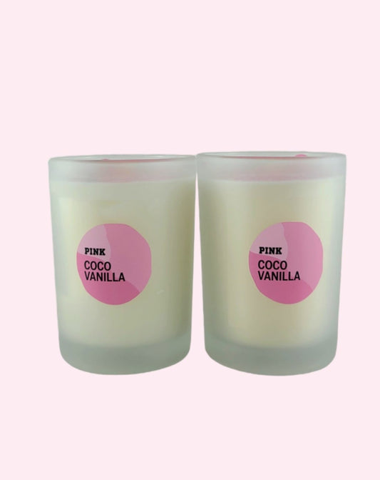 Victoria's Secret Pink Coco Vanilla Scented Candle 2pc Set