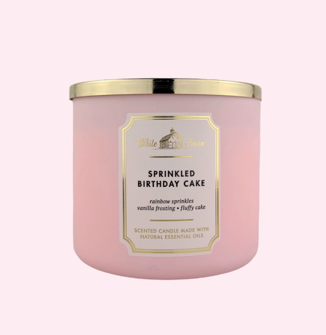 Bath & Body Works White Barn Sprinkled Birthday Cake Scented Candle 14.5oz