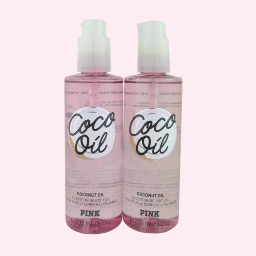 Victoria's Secret PINK Coco Oil Conditioning Body Oil 2pc Set