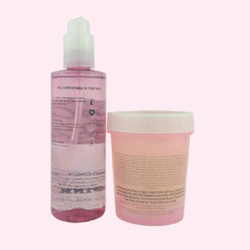 Juego de 2 piezas de exfoliante de coco y aceite de coco rosa de Victoria's Secret