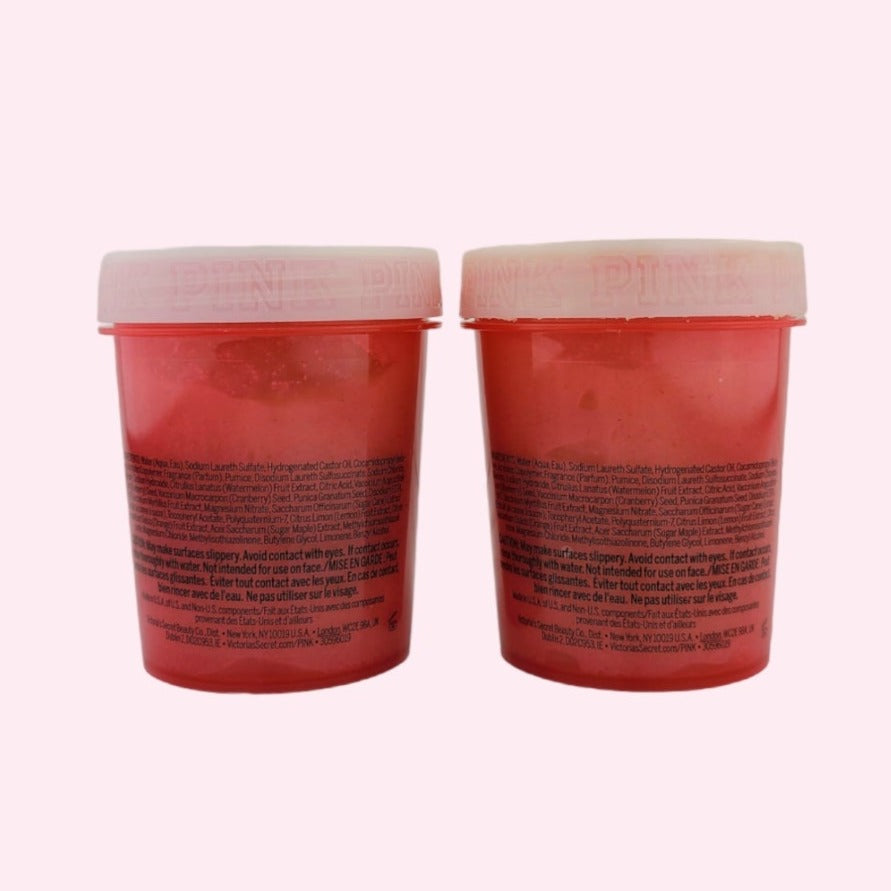 Victoria's Secret Pink Melon Scrub exfoliante corporal refrescante, juego de 2 piezas