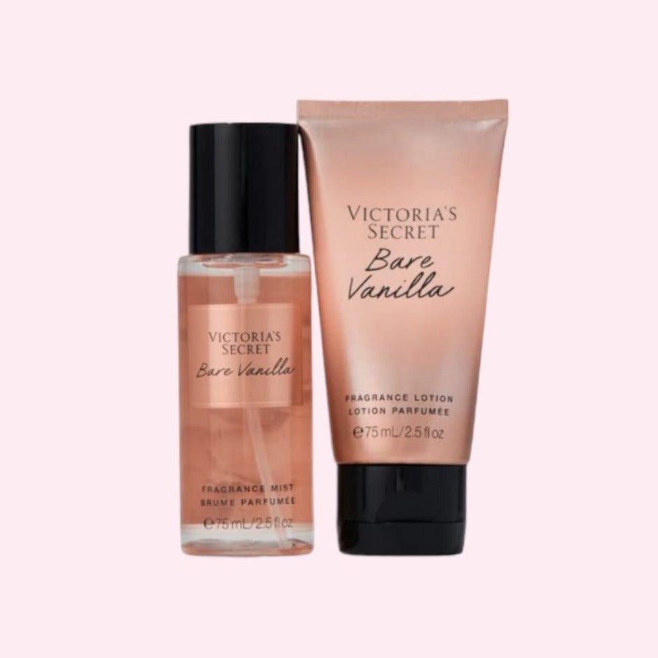 Set de regalo de loción y bruma con fragancia de vainilla Bare de Victoria's Secret, 2 piezas