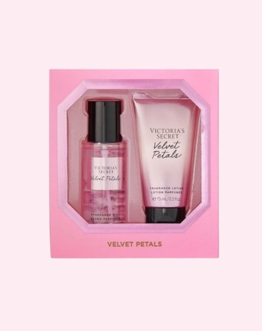 Victoria's Secret Velvet Petals fragancia niebla y loción corporal, juego de 2 piezas