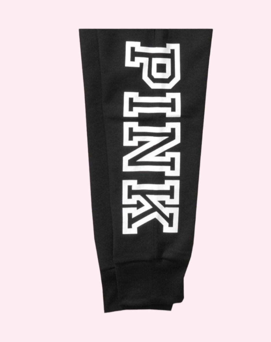 Victoria's Secret Pantalones deportivos ajustados con logo rosa todos los días Negro