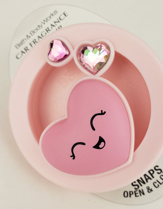 Bath & Body Works Smiley Heart Visor Clip Car Fragrance Holder