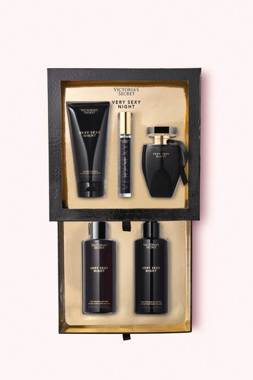 Victoria's Secret Very Sexy Night Perfume, Mist, Lotion & Wash Luxury Case 5 pc Set